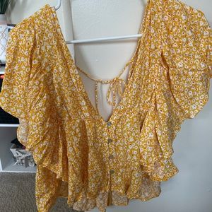 Yellow floral top